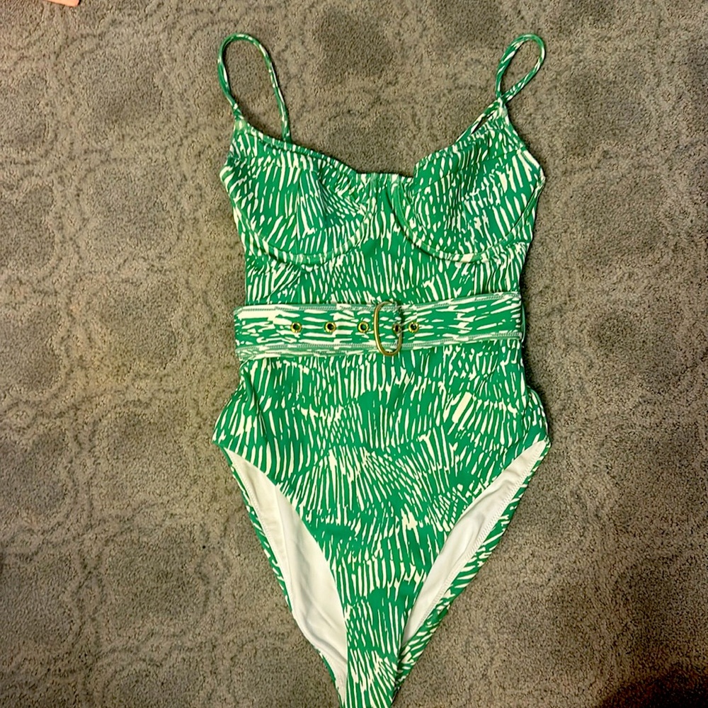 Jonathan Simkhai one piece belted swim suit